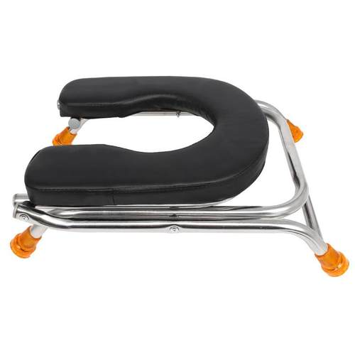 U型坐便凳马桶凳病人厕所椅子坐便椅子孕妇老人蹲便凳子不锈钢 皮 - 图0