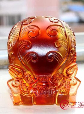 琉璃木鱼名片座工艺品时尚创意家居装饰品商务礼品个性定制刻字