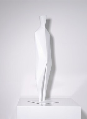 现代简约黑色抽象立体人物雕塑摆件样板间售楼处大堂客厅软装摆设