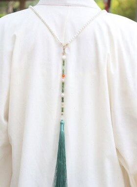 长背云流苏古风汉服旗袍软璎珞后压流苏超仙长流苏发饰衣服装饰品