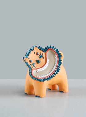 简约现面代创意抽狮象动物树脂摆件132楼样板房售处桌书架软装饰