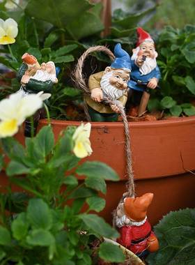 外单树脂园小矮花园插套装花装饰摆件田花盆插PXA件家居微人景观