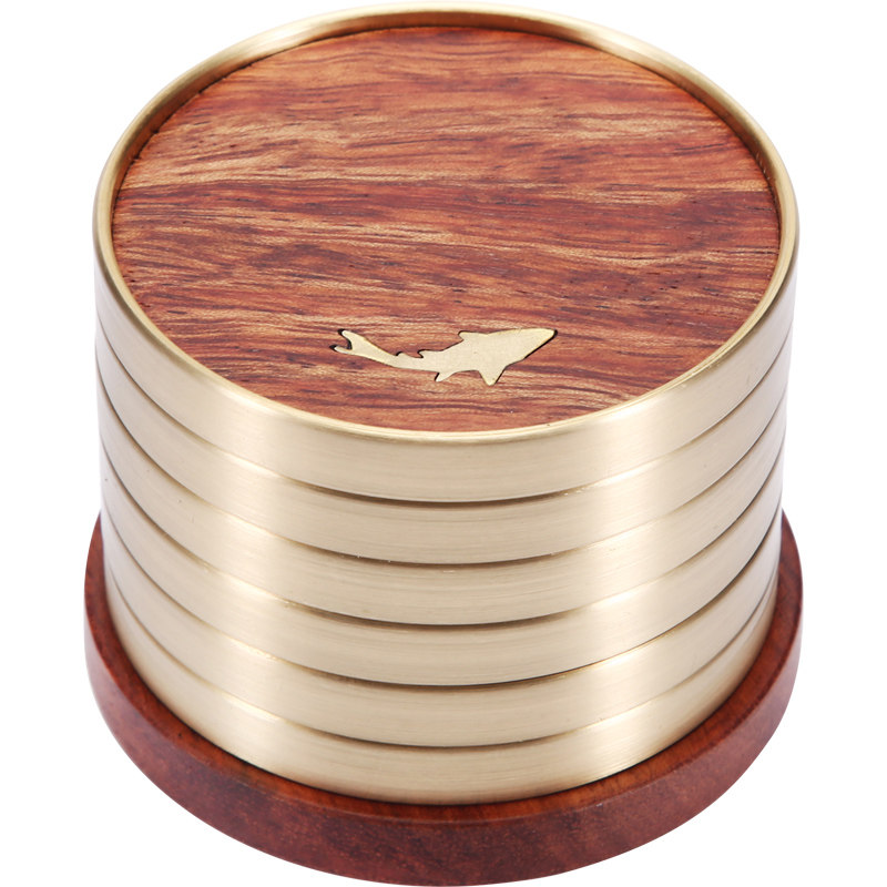 晟窑纯铜茶杯托黑檀木杯垫家用功夫茶具茶道配件实木隔热垫茶垫子,淘宝优惠券,粉丝福利购,淘宝优惠卷