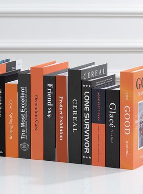 橘色假书彷真书摆件软装家居饰品道具模型书客P厅电视柜摆设装饰