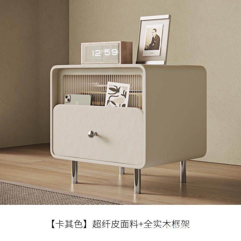意式极简法物式轻奢实木床头柜简约现代奶油风储柜黑色皮质床00边,淘宝优惠券,粉丝福利购,淘宝优惠卷
