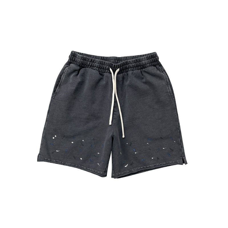 港风高街设计感甩漆宽松针织短裤男装夏季潮流高端百搭休闲五分裤,淘宝优惠券,粉丝福利购,淘宝优惠卷