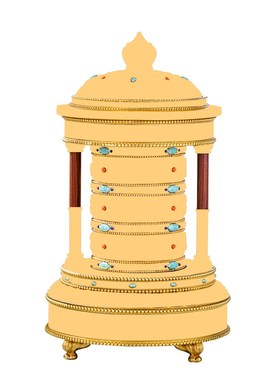 慧宝福慧骈d臻轮居家黄铜电动摆件插电使用家装摆件轻奢装饰摆件