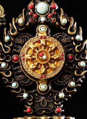 八吉祥摆件居家摆件铜八吉祥家居摆件吉祥八宝摆件莲花7寸