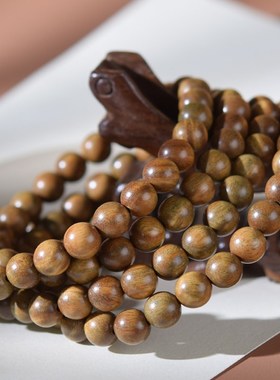 绿檀木手串女男文玩盘玩学生手链檀香木佛珠木质手串木串檀木手串