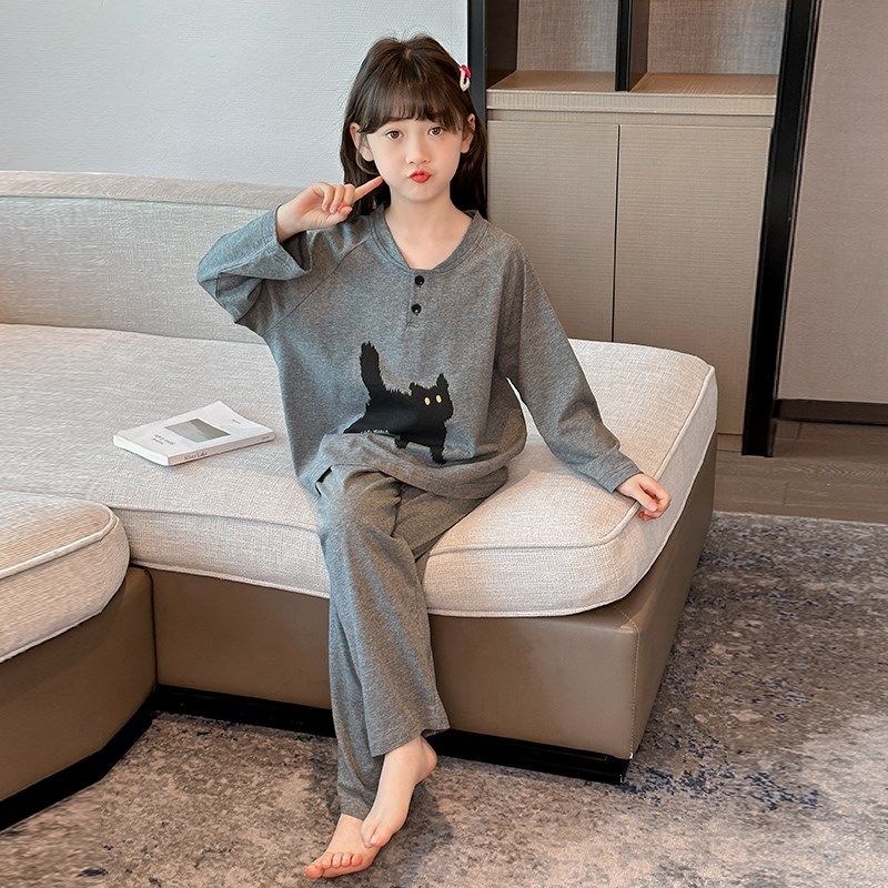 女童睡衣2024新款秋季纯棉儿童春秋大童秋天长袖女孩初中生家居服,淘宝优惠券,粉丝福利购,淘宝优惠卷