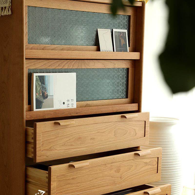 北欧实木餐边柜现代简约沙发侧边柜日式原木樱桃木客厅上翻门立柜,淘宝优惠券,粉丝福利购,淘宝优惠卷