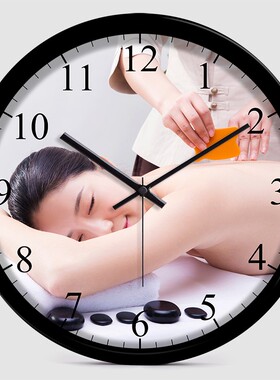 美容院养生馆会所创意静音时钟表客厅装饰个性简约创意艺术壁挂钟