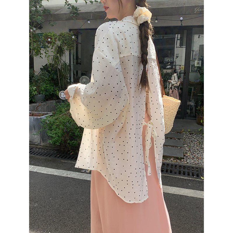 大码胖mm韩系甜美挂脖吊带连衣裙女秋季新款宽松百搭防晒上衣套装 - 图2