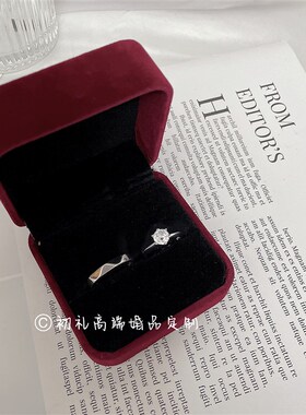 经典六爪钻戒刀臂结婚婚礼仪式交换假对戒活口可调节拍照道具初礼