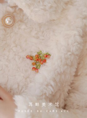 A果实高档女胸花别针小众设计森系西装大衣外套上衣胸针百搭复古