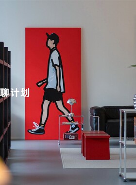 无聊计划 潮流艺术装饰画客厅高级感挂画玄关走廊壁画个性落地画