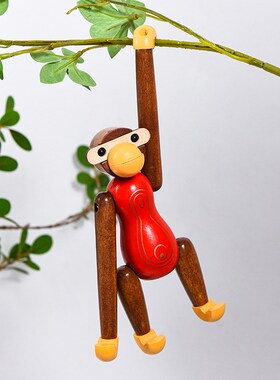 创意卡通木质猴子手机支架懒人桌面手机托架倒挂猴手工艺品摆设品