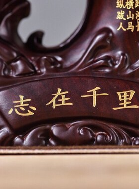 书房桌面家居工艺品笔筒十二生肖属相动物摆件黑檀木雕刻笔筒饰品
