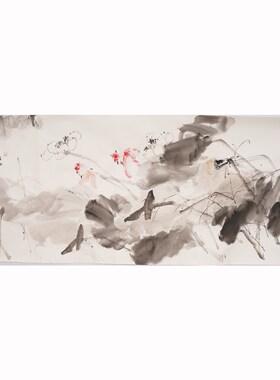 小六尺国画牡丹大写意手绘花鸟画办公室客厅装饰画廖忠柳00003