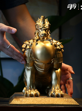 羽林将军貔貅开业礼品招财聚财玄关电视酒柜创意聚宝盆摆件装饰品