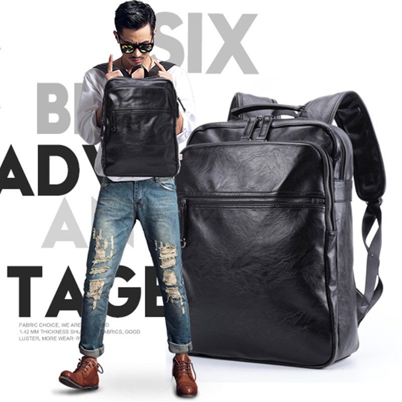 大容量真皮双肩包男式潮牌简约牛皮电脑背包2020新款旅行包潮男包,淘宝优惠券,粉丝福利购,淘宝优惠卷