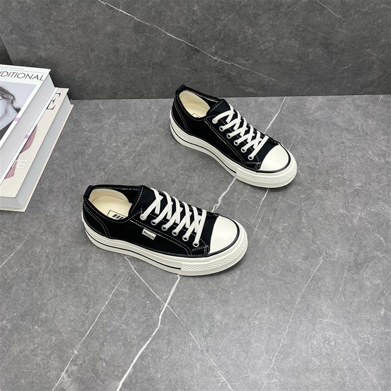 懒人一脚蹬帆布鞋女2025春新款厚底休闲百搭透气软底舒适运动板鞋,淘宝优惠券,粉丝福利购,淘宝优惠卷