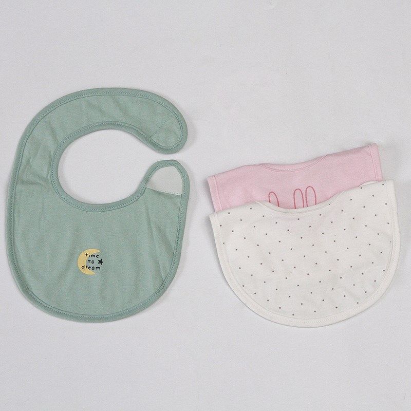 外贸围嘴夏季薄款儿童饭兜防吐奶口水巾纯棉a类新生婴儿l夏天围兜 - 图1