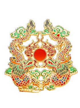 双龙戏珠冰箱贴磁吸金属中国风文创旅游纪念品龙年节日古风小礼物