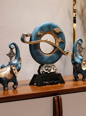 办公室大象招财摆件中式家居客厅电视柜玄关桌酒柜装饰品乔迁礼物