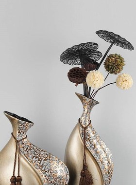 高档家居创意小口招财陶瓷花瓶摆件家居饰品客厅酒柜装饰工艺品