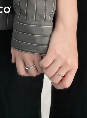 Cco青梅竹马情侣戒指男女戒指设计小众高端可调戒指周年纪念礼物