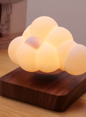 磁悬浮云朵灯高级感卧室氛围灯浪漫生日礼物书房桌面装饰摆件