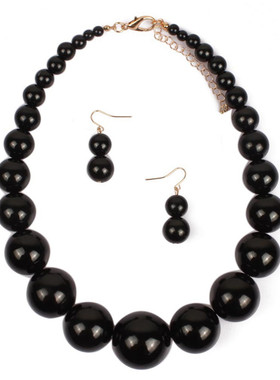 日韩夸张大珍珠项链女短款锁骨链装饰旗袍配饰品脖链颈带毛衣链