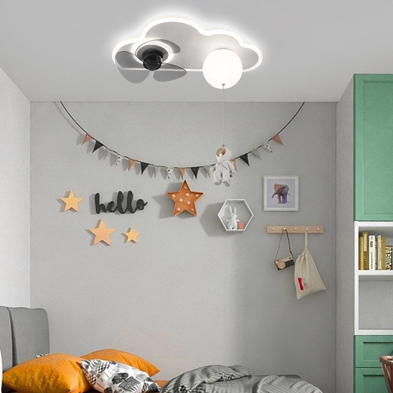 太空人风扇灯卧室温馨氛围空气电机风扇灯创意个性护眼儿童房间灯,淘宝优惠券,粉丝福利购,淘宝优惠卷