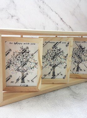 实木可旋转摆放相框简约宝宝组合婚纱影楼实木画框七夕情人节礼物
