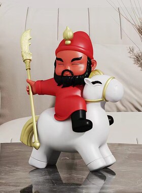 创意关公小摆件人物像树脂工艺品武圣关羽家居办公室茶室客厅装饰