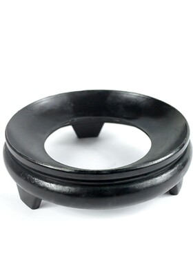 底座圆形镂空树脂底座黑色奇石头摆件鱼缸垫高防S水花瓶花盆底托