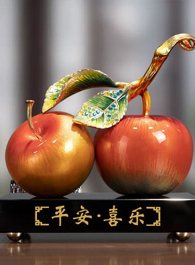 平安喜乐c客厅桌面摆件中式珐琅彩创意玄关家居装饰品轻奢开业礼