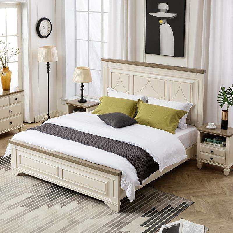 美式实木床现代简约白色法式全实木公主卧室双人床1m81.5复古轻奢,淘宝优惠券,粉丝福利购,淘宝优惠卷