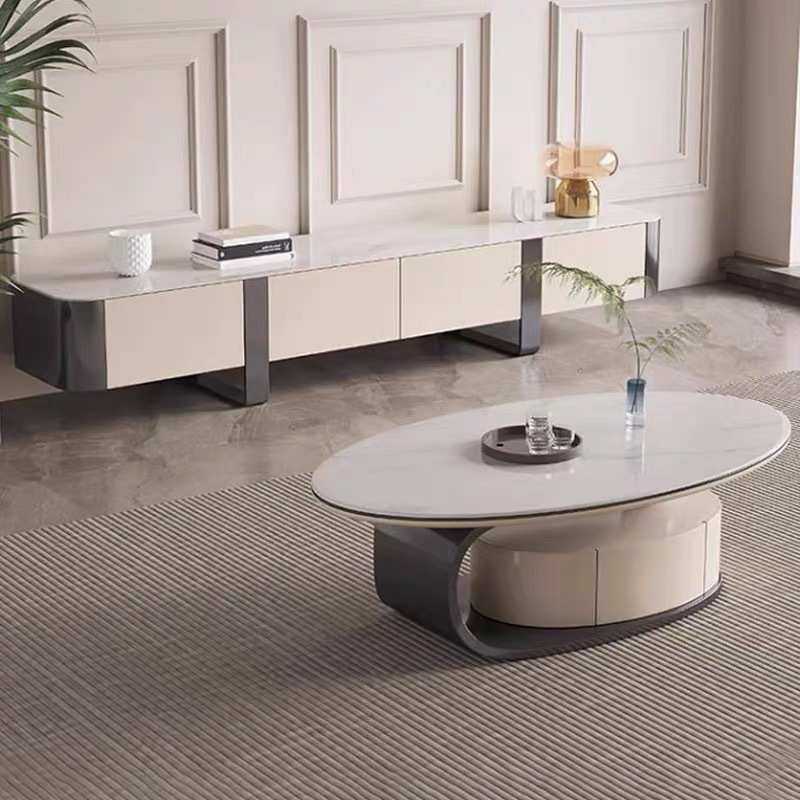 岩板轻奢茶几现代极简家用储物意式  客厅设计师椭圆形茶几桌新款,淘宝优惠券,粉丝福利购,淘宝优惠卷