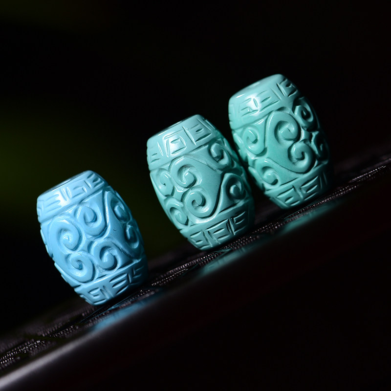 湖北天然原矿绿松石散珠桶珠回纹珠手串原石男女配饰隔珠子顶珠,淘宝优惠券,粉丝福利购,淘宝优惠卷