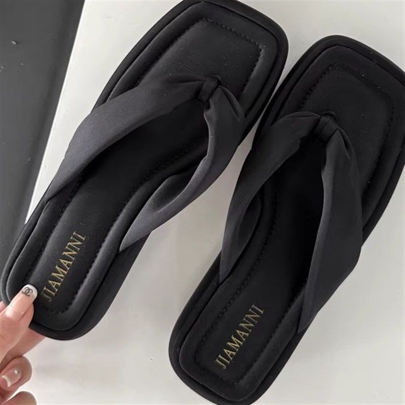 夹脚鞋人字拖鞋女厚底2025新款夏季平底外穿沙滩鞋法式凉拖女鞋,淘宝优惠券,粉丝福利购,淘宝优惠卷