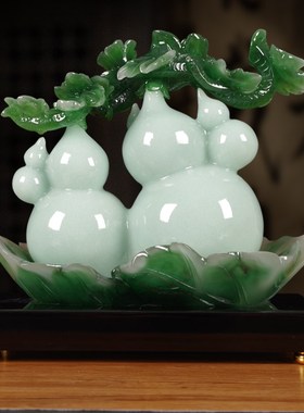福禄招财葫芦摆件中式客厅玄关酒柜装饰品送新房入伙乔迁新居礼物