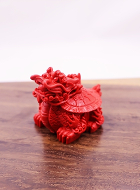 红色龙龟招财风水摆件中式桌面