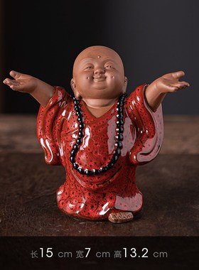 古风禅意小和尚沙弥摆件家居桌面客厅茶桌创意人S物盆景造景装饰