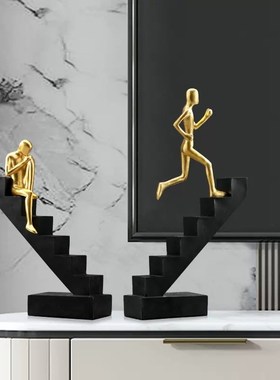 现代轻奢人物摆件酒柜电视柜办z公室装饰品抽象艺术乔迁新居礼物