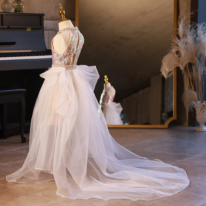 儿童礼服女童高端模特走秀2023春季新款轻奢小女孩主持钢琴演出服,淘宝优惠券,粉丝福利购,淘宝优惠卷