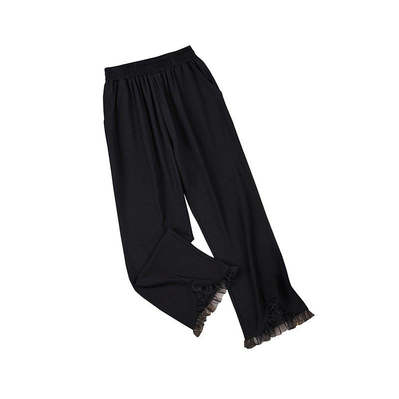 300斤特大码七分微喇裤女夏胖mm200高腰薄款显瘦蕾丝九分休闲裤子,淘宝优惠券,粉丝福利购,淘宝优惠卷