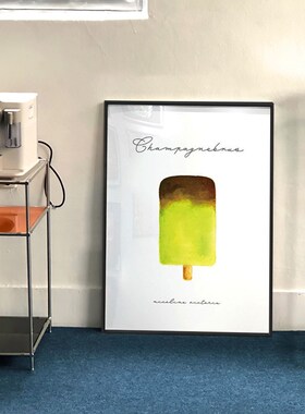 咖啡店装饰画民宿休闲吧挂画 简约创意海报样板房餐厅 背景装饰画