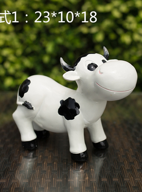 创意树脂奶牛g摆件工艺品礼物卡通小动物摆件客厅酒柜台装饰品摆